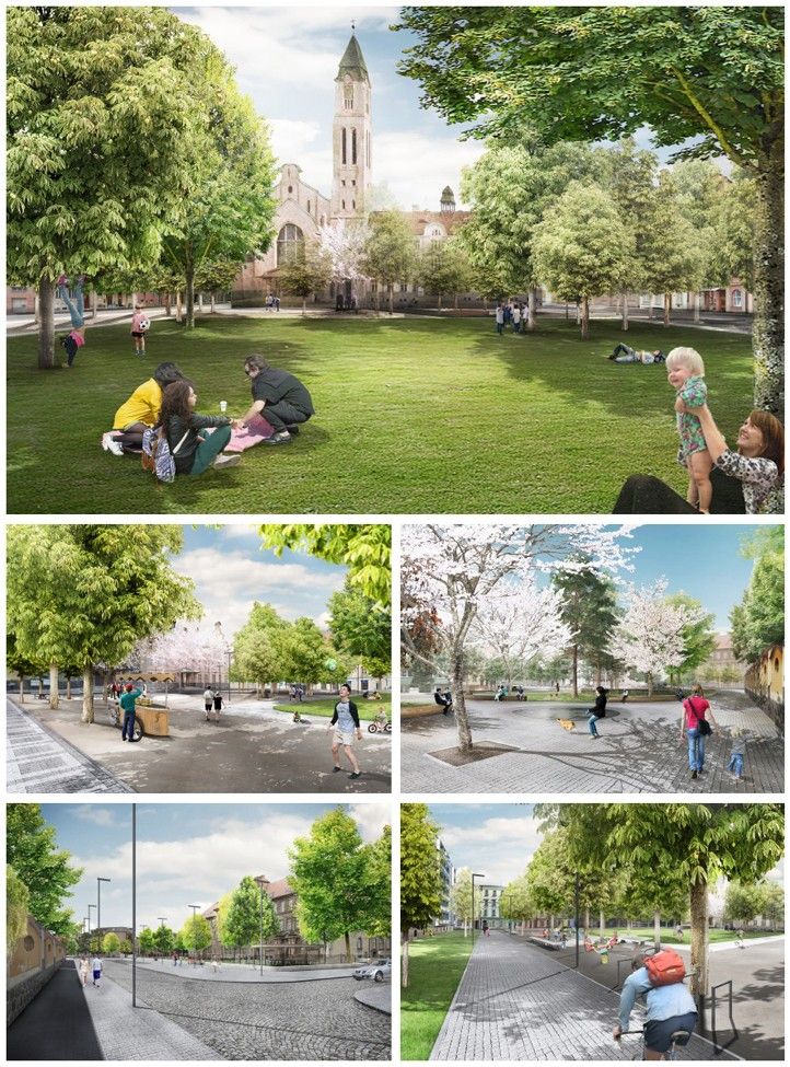 Obnova Jiráskova náměstí a klášterní zahrady v Plzni - vizualizace (autor: architektonický ateliér re:architekti) 260205_Jiraskovo_namesti_vizualizace_re_architekti_1